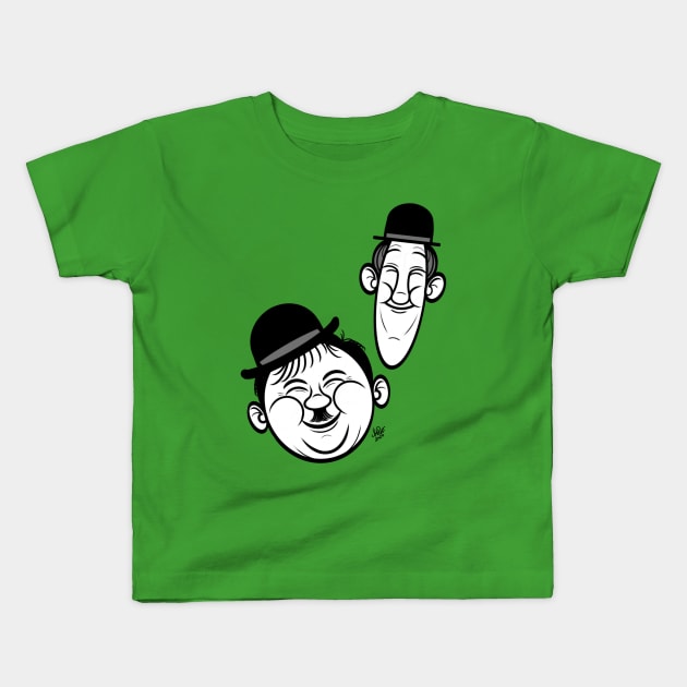 Laurel and Hardy Kids T-Shirt by UzzyWorks